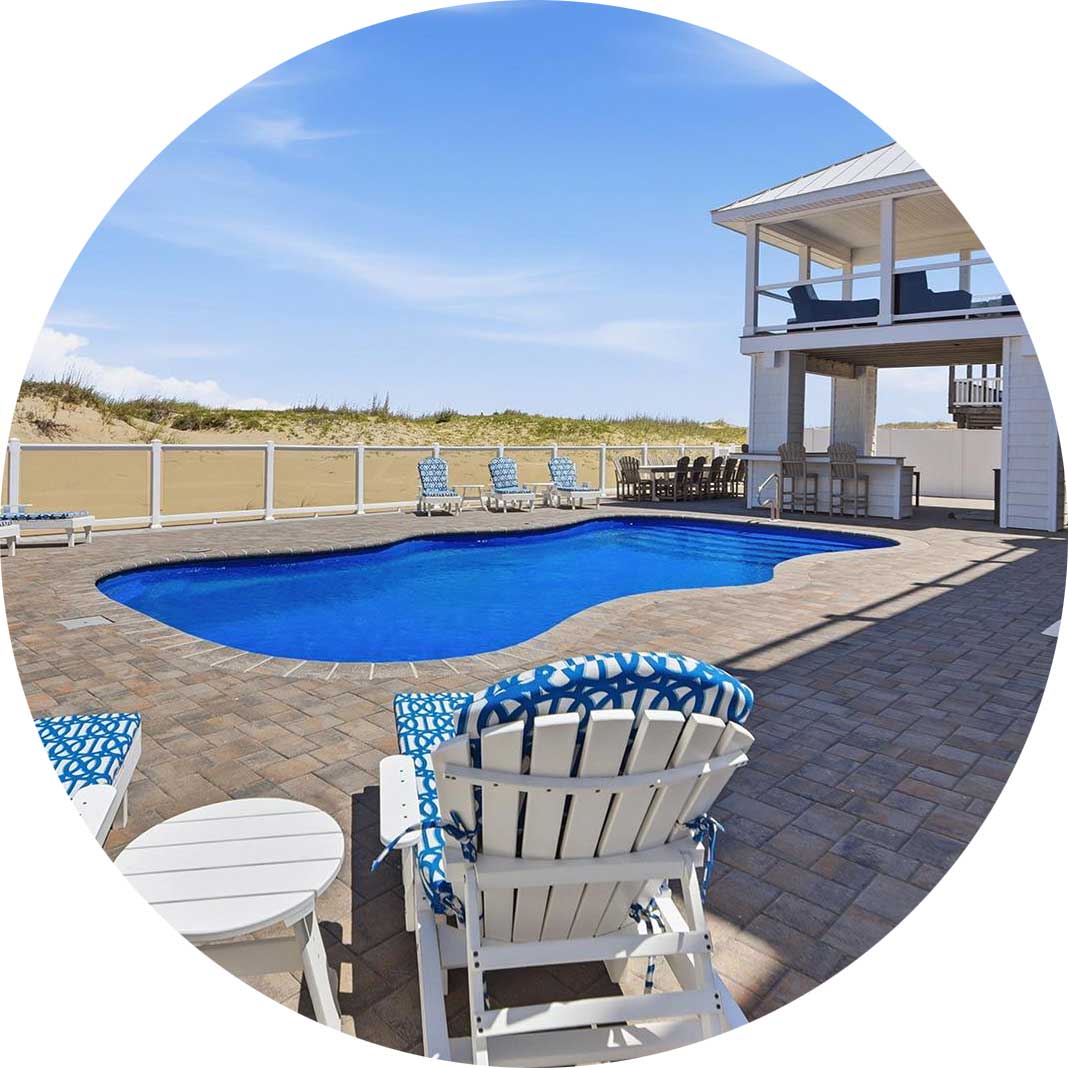 oceanfront pool deck and cabana